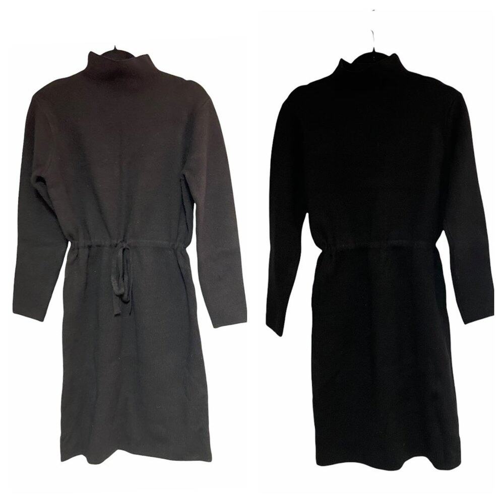 Dreamers Black Sweater Dress Mockneck